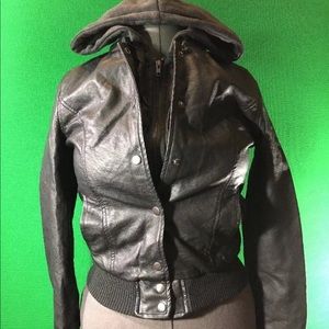 Foreign Exchange Womens Black Hoodie Jacket Medium